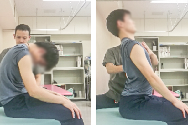 上肢挙上に必要な胸椎伸展機能を改善させるためのワンポイント