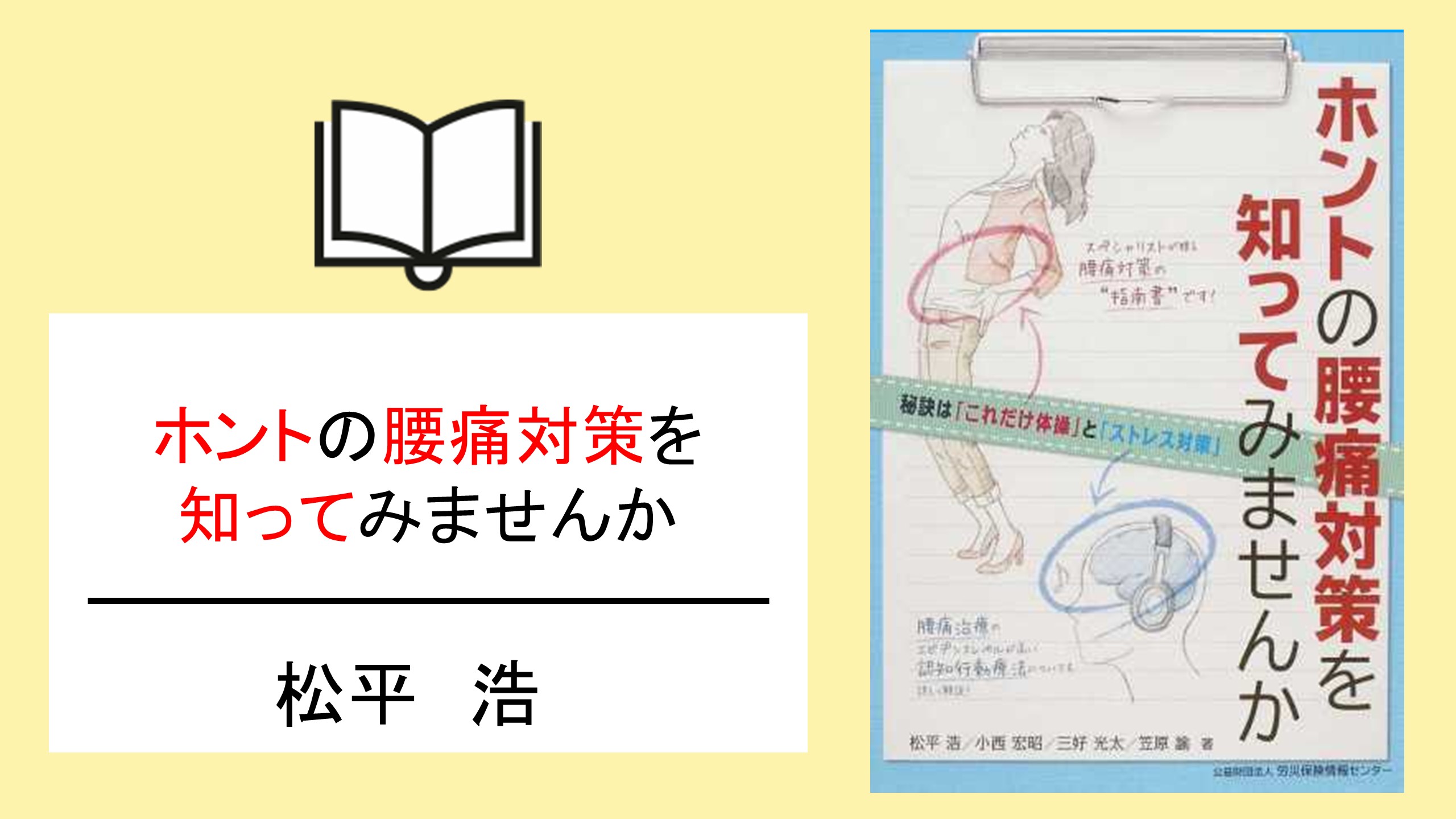 腰痛対策の’’指南書’’|ホントの腰痛対策を知ってみませんか? (書評)