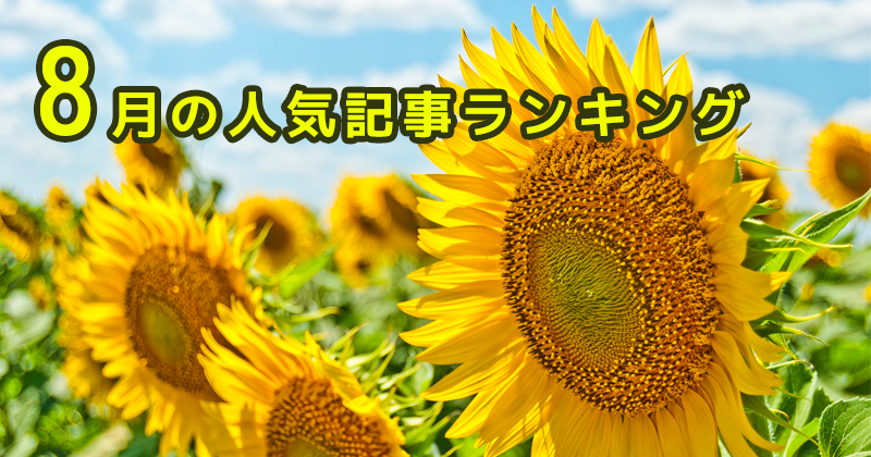 【8月】の人気記事振り返り 一番読まれた記事はこれだ。