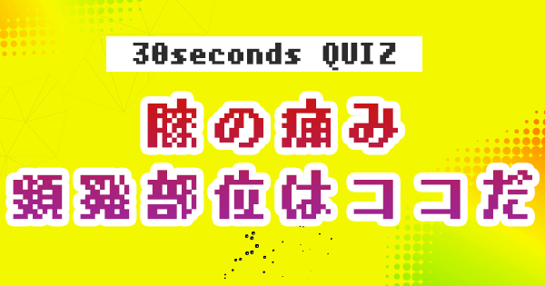 【クイズ】膝の痛み 頻発部位はココだ