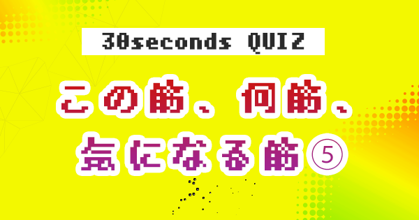 【クイズ】この筋、何筋、気になる筋？⑤