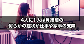 【NEWS】約１万人の調査で約7割が月経前に身体の不調を経験