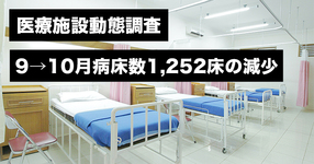 【医療施設動態調査】9→10月病床数1,252床の減少