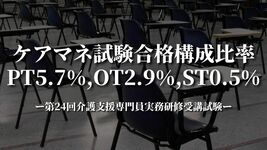 ケアマネ試験合格者構成比率PT5.7%、OT2.9%、ST0.5%｜厚労省