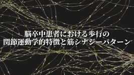 脳卒中患者における歩行の関節運動学的特徴と筋シナジーパターン