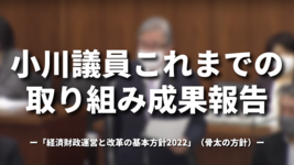 小川（PT）議員これまでの取り組み報告｜「経済財政運営と改革の基本方針2022」（骨太の方針）