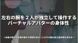 左右の腕を２人が独立して操作するバーチャルアバターの身体性～他者が操作する腕の動きの意図を知ることがその腕の自己身体感を高める～
