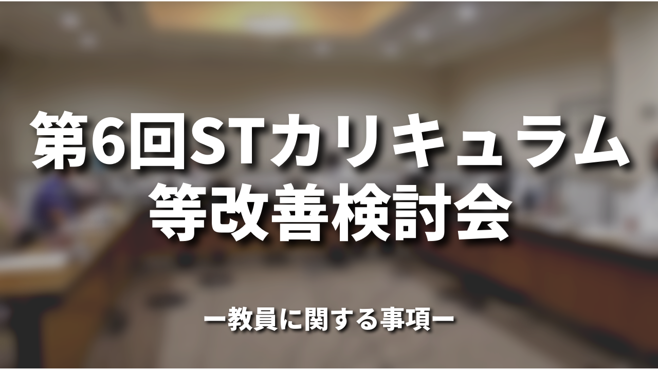 第6回STカリキュラム等改善検討会|教員に関する事項