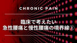 臨床で考えたい急性腰痛と慢性腰痛の境界線①