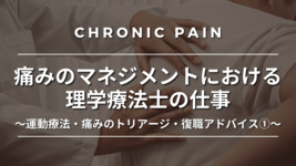 痛みのマネジメントにおける理学療法士の仕事～運動療法・痛みのトリアージ・復職アドバイス～①