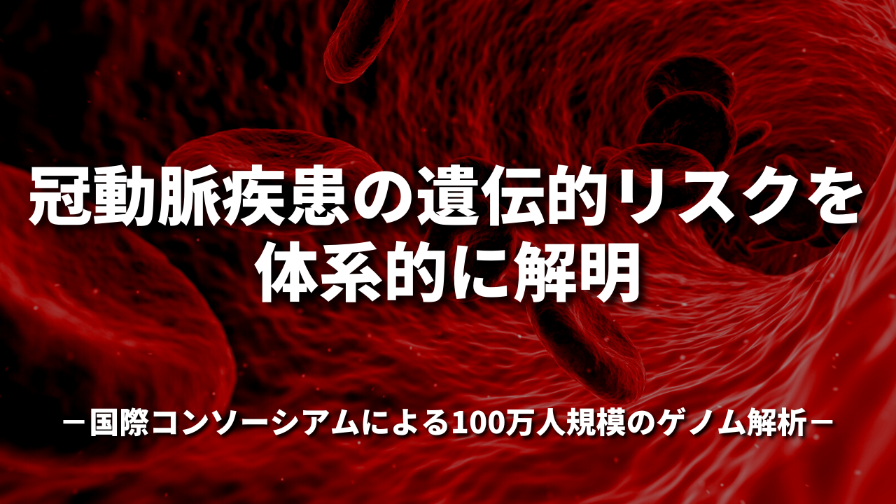 冠動脈疾患の遺伝的リスクを体系的に解明 －国際コンソーシアムによる100万人規模のゲノム解析－