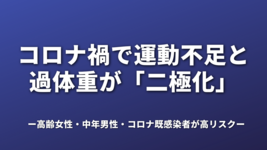 コロナ禍で運動不足と過体重が「二極化」 ～高齢女性・中年男性・コロナ既感染者が高リスク～