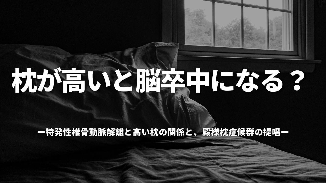 枕が高いと脳卒中になる？ ―特発性椎骨動脈解離と高い枕の関係と、殿様枕症候群の提唱―
