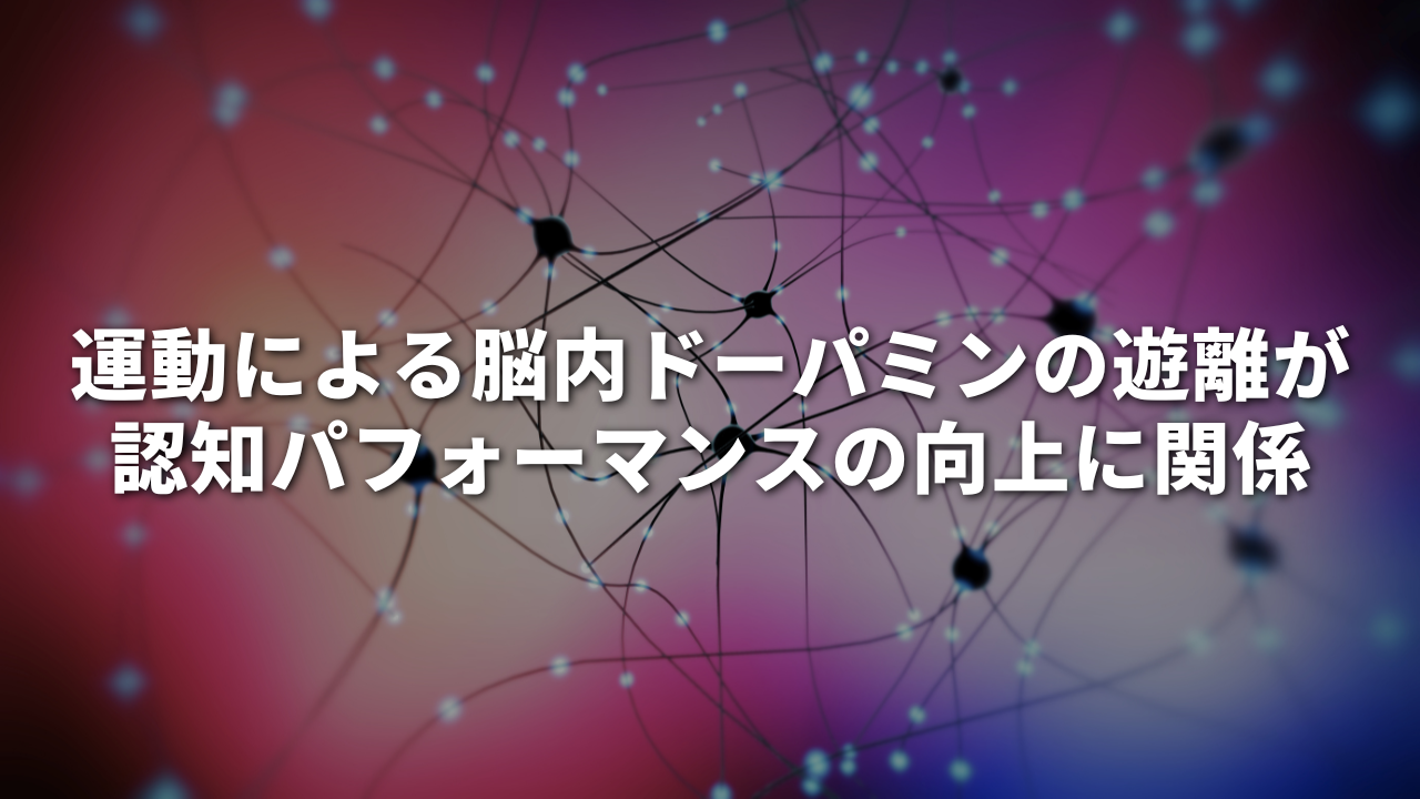 運動による脳内ドーパミンの遊離が認知パフォーマンスの向上に関係