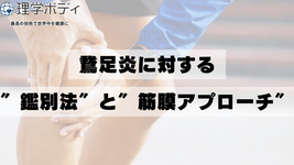 【鵞足炎】に対する″鑑別法″と″筋膜アプローチ″（動画付き）