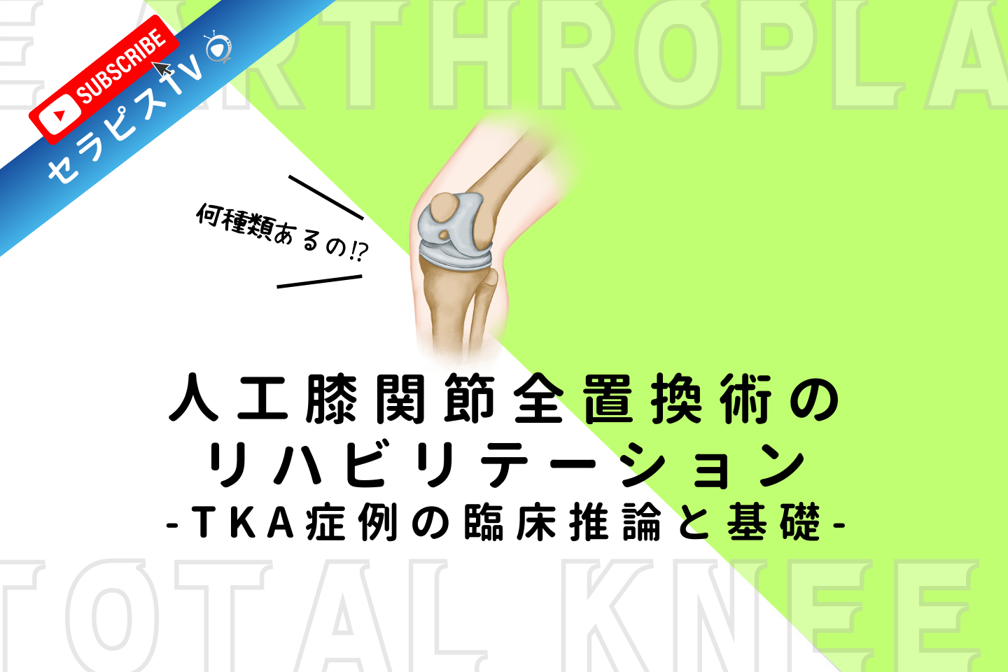 人工膝関節全置換術のリハビリテーション ～TKA症例の臨床推論と基礎～