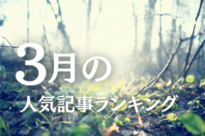 【3月】に一番読まれた記事はこれだ