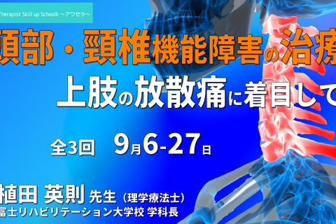 【病態理解と治療】頭部・頸椎機能障害の評価と治療介入～上肢への放散痛に着目して～　※復習動画あり ～アワセラ１month school～