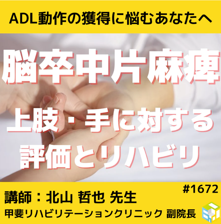 PT・OT向け脳卒中片麻痺の上肢・手に対する評価とリハビリ|ADLに汎化する方法 一括申込