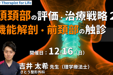 頭頚部の痛みと機能障害に対する考え方と治療戦略２～機能解剖、前頸部の触診を中心に～　講師：吉井太希先生