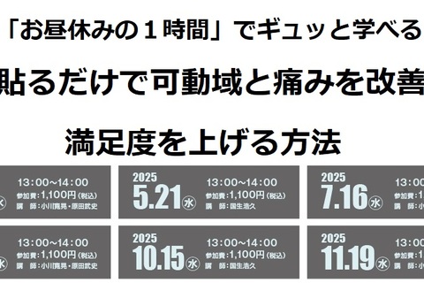 1回1時間、6回で全身を網羅！貼るだけで可動域と痛みを改善し満足度を上げる方法