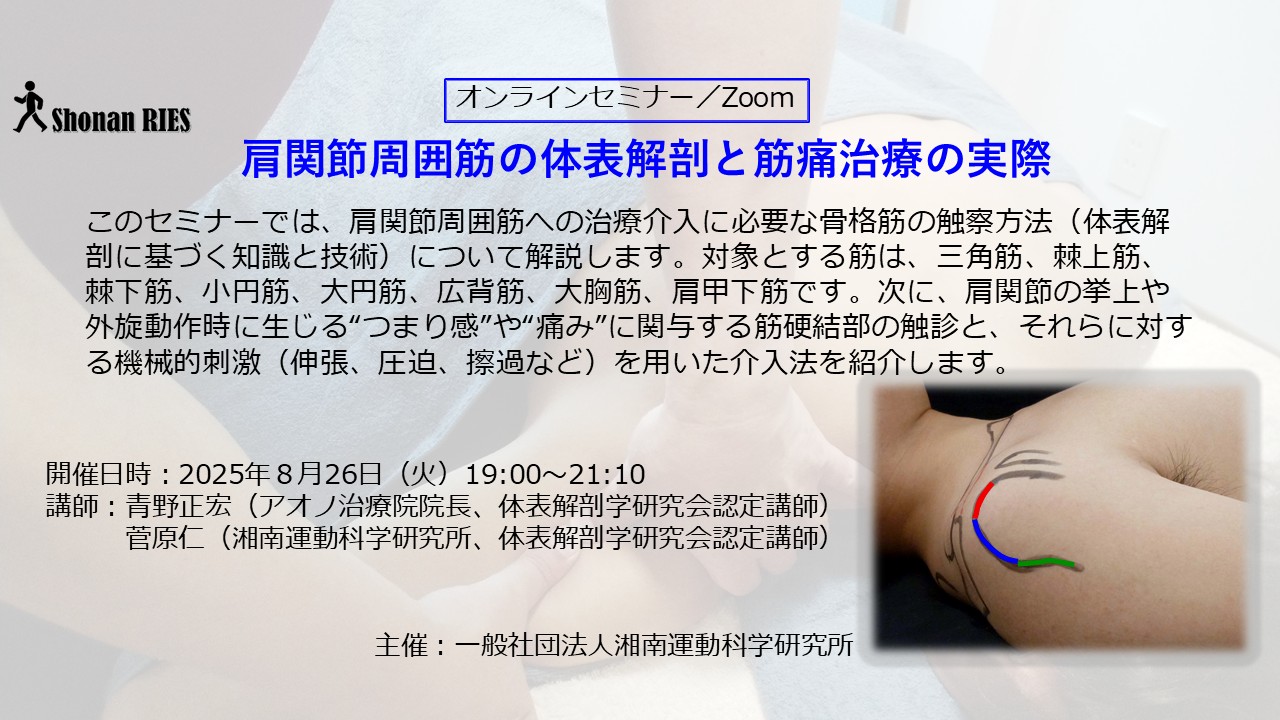 肩関節周囲筋の体表解剖と筋痛治療の実際