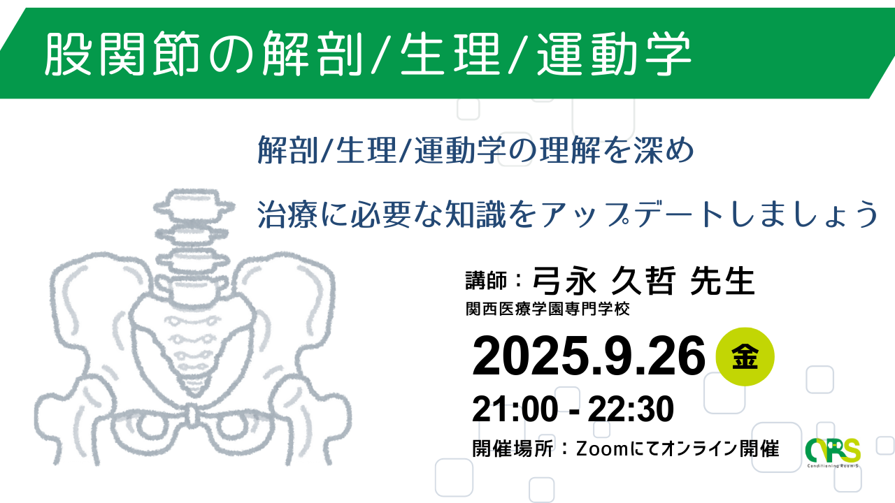 オンライン開催　股関節の解剖/生理/運動学