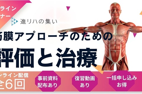  【オンラインセミナー】全身を把握できるようになる‼️筋膜アプローチのための評価と治療 　（概要編・評価触診編・治療編①②③④）