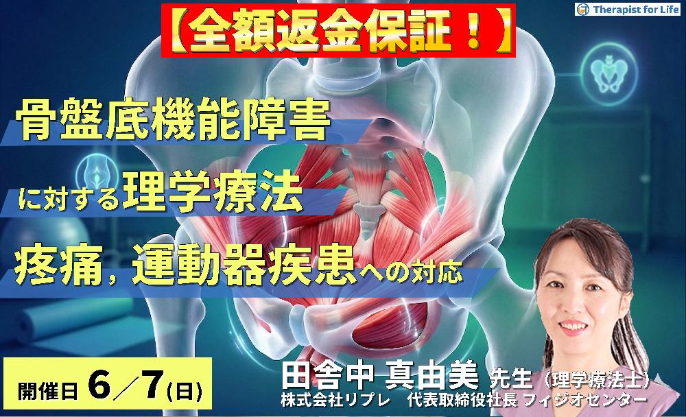 【※締切り間近】骨盤底機能障害に対する理学療法〜腰痛・骨盤帯疼痛・股関節疾患に対する評価とアプローチ〜 講師:田舎中真由美先生